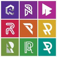 letra r logotipo elemento design e modelos de ícone abstrato, vetor de sinal incomum.