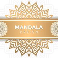 luxo mandala design convite de casamento vetor ornamental na cor dourada.