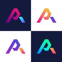design de logotipo de letra pa, ícone de modelo de vetor gradiente colorido de fonte moderna pa.