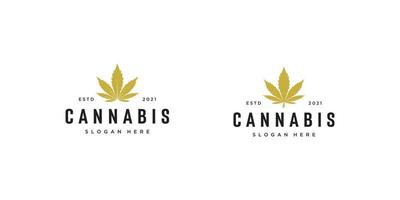 vetor de logotipo de folha de maconha de cannabis