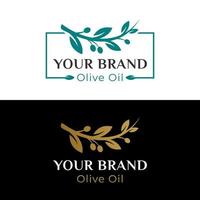 ramo de oliveira de saúde natural fresco e elegante para o seu modelo de logotipo de marca comercial vetor