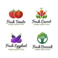 logotipos de alimentos saudáveis de logotipos, rótulos e ícones de legumes frescos de frutas e legumes vetor