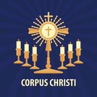 modelo de vetor de dia de celebração internacional de corpus christi. ilustração mundial do festival. apto para banner, capa, plano de fundo, pano de fundo, pôster. vetor eps 10.