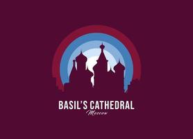 o logotipo da catedral de moscou de manjericão. maior ilustração de arquitetura do mundo. vetor de símbolo do luar moderno. eps 10