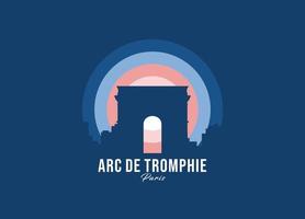 arco de troféu do logotipo de paris. maior ilustração de arquitetura do mundo. vetor de símbolo do luar moderno. eps 10