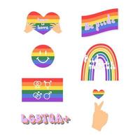 coleção isolada de vetor de conceito de orgulho de arco-íris de diversidade lgbtq