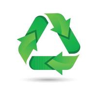 ícone de reciclagem. recicle a ilustração do projeto do vetor do ícone. reciclar a cor verde do ícone. recicle o sinal simples do ícone.