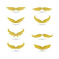 conjunto de ícone de asas. ilustração vetorial de design de asas. sinal simples de ícone de asas. vetor