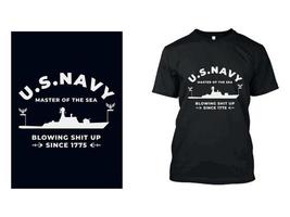 design de camiseta da marinha dos eua vetor