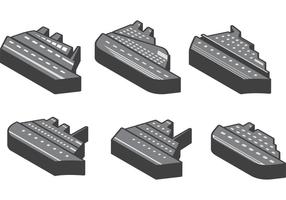 3D Cruise Liner Icon Vectors