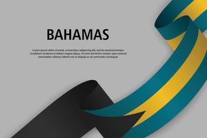 acenando a fita com bandeira, ilustração vetorial vetor