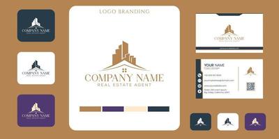 logotipo imobiliário e inspiração de design de modelo de marca comercial vetor
