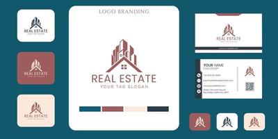 logotipo imobiliário e inspiração de design de modelo de marca comercial