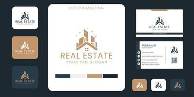 logotipo imobiliário e inspiração de design de modelo de marca comercial