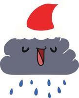 nuvem de chuva kawaii dos desenhos animados de natal vetor