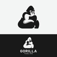 modelo de design de logotipo de gorila letra inicial g