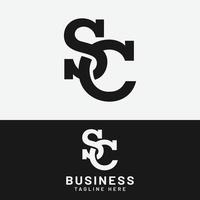 modelo de design de logotipo inicial de monograma de carta sc sc cs vetor
