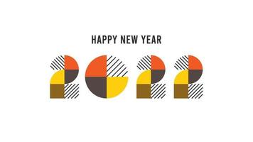 conceito de banner de férias de feliz ano novo, design com cubo de forma colorida número 2022 tipografia, modelo para calendário, folheto sazonal e cartão de saudações. vetor