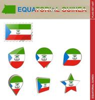 conjunto de bandeiras da guiné equatorial, conjunto de bandeiras vetor