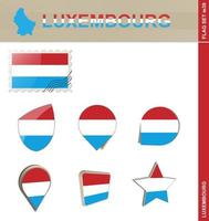 conjunto de bandeiras de luxemburgo, conjunto de bandeiras vetor