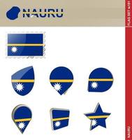 conjunto de bandeiras nauru, conjunto de bandeiras vetor