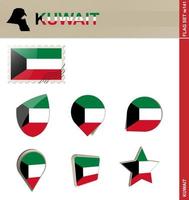 conjunto de bandeira do kuwait, conjunto de bandeira vetor