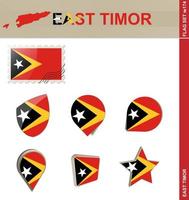 conjunto de bandeiras de timor leste, conjunto de bandeiras vetor