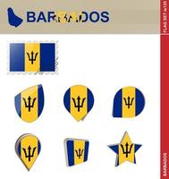 conjunto de bandeira de barbados, conjunto de bandeira vetor