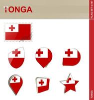 conjunto de bandeiras de tonga, conjunto de bandeiras vetor