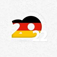 feliz ano novo 2022 para a alemanha em fundo de floco de neve. vetor