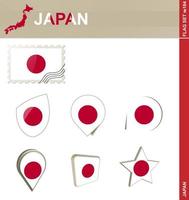 conjunto de bandeira do japão, conjunto de bandeira vetor