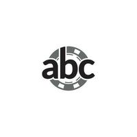letra abc e logotipo de chip de cassino ou design de ícone
