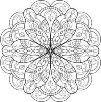 Desenhos para colorir para adultos e crianças mais velhas. pintura, flor  mandala. Islâmico, árabe, indiano. Preto e branco. Padrão vintage ornamento  decorativo artesanal. Elemento de design vetorial real imagem vetorial de  nastusha2407.mail.ru©