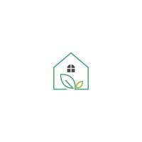 modelo de ilustração de design de ícone de logotipo de casa ecológica vetor