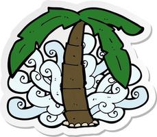 adesivo de um símbolo de palmeira de desenho animado vetor