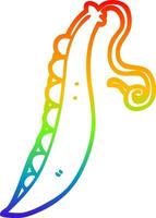 linha de gradiente de arco-íris desenhando ervilhas de desenho em vagem vetor