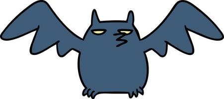 doodle de desenho animado de um morcego noturno vetor