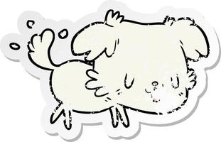 vinheta angustiada de um cachorro de desenho animado vetor