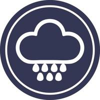 ícone circular de nuvem de chuva vetor