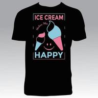 design de camiseta de sorvete vetor