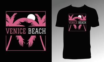 design de camiseta de praia de veneza vetor