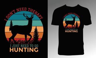 design de camiseta de caça e ilustração vetorial. vetor