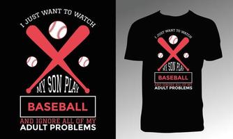 design de camiseta de beisebol vetor