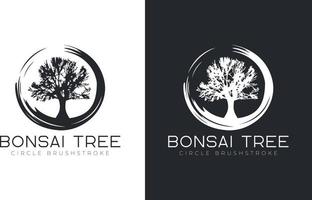 modelo de vetor de design de logotipo de árvore bonsai