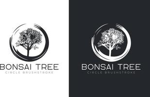 modelo de vetor de design de logotipo de árvore bonsai