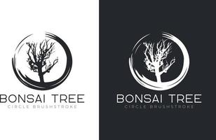 modelo de vetor de design de logotipo de árvore bonsai