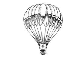balões de ar quente voando. ilustração desenhada à mão vetor