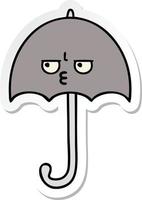 adesivo de um guarda-chuva bonito dos desenhos animados vetor