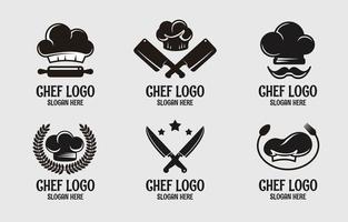 conjunto de logotipo de chef ou fornecedor privado vetor