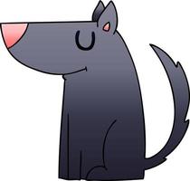 cão de desenho animado sombreado gradiente peculiar vetor